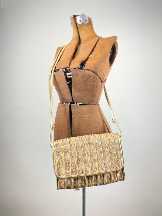 Vintage woven crossbody bag