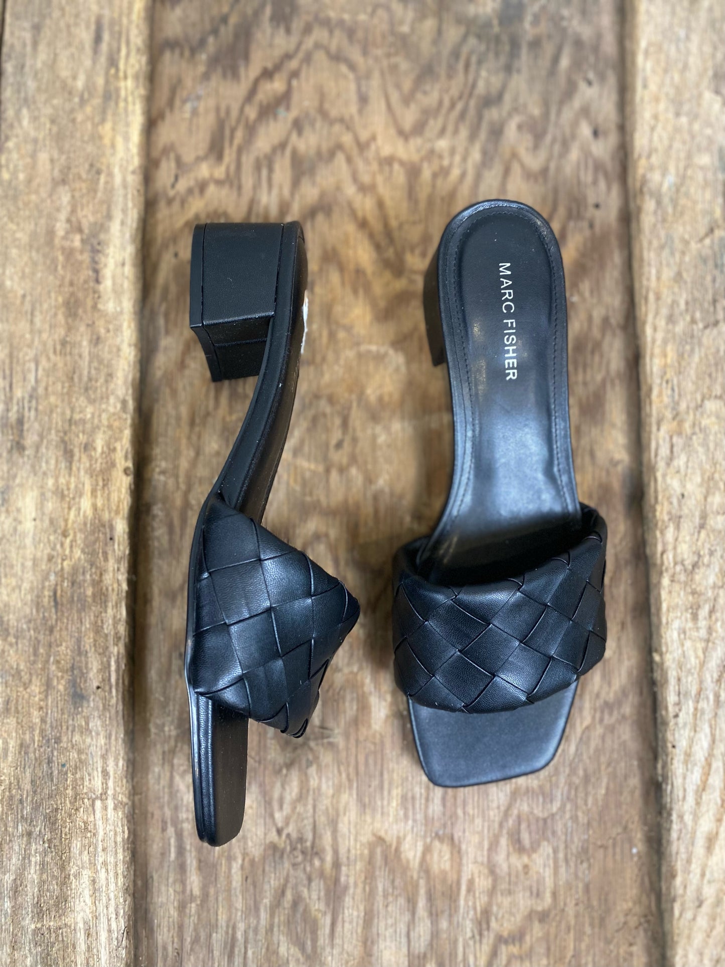 Marc Fisher black leather heels